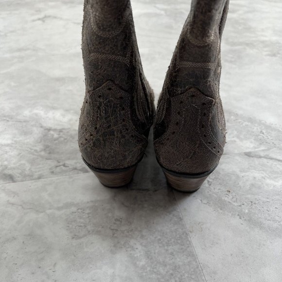 ARIAT Womens Heritage Leather Wing Tip Snip Toe Cowgirl Boots 9 B Broken-Slate - Picture 6 of 9